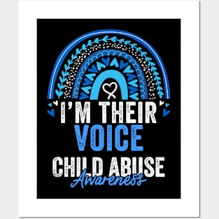 Child Abuse Prevention Awareness Month Blue Ribbon gift idea Posters and Art